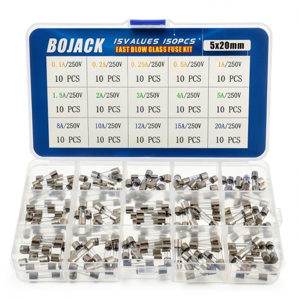 BOJACK 5x20 mm Fuse Holder Inline Screw with 16 AWG Red Wire 15 Kit-1
