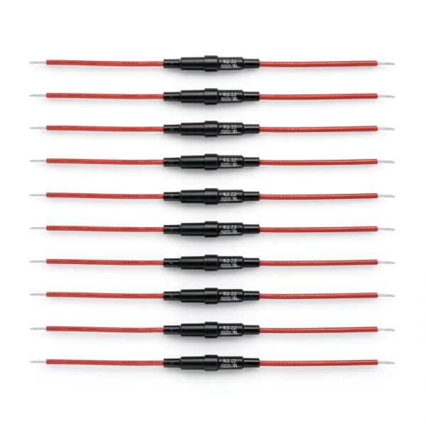 BOJACK 5x20 mm Fuse Holder Inline Screw with 16 AWG Red Wire 15 Kit-2