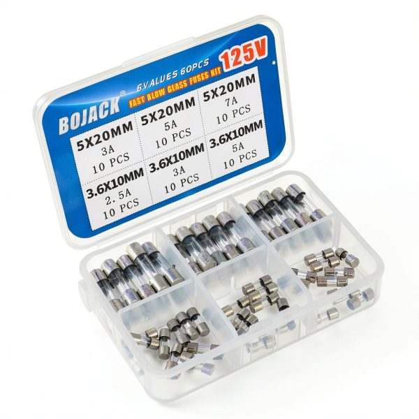 BOJACK Christmas Light Fuses 5x20mm & 3.6x10mm Assortment Kit 60pcs-2