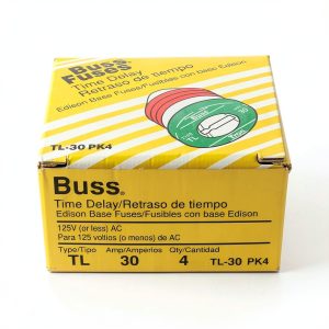 Bussman TL-30PK4 30A TL Edison Plug Time-Delay Fuse - 4-Pack-0