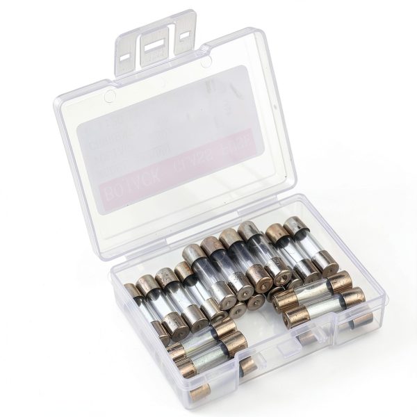BOJACK 5x20mm 10A Fast-Blow Glass Fuse - 250V, Pack of 20-1