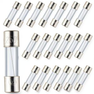 BOJACK 5x20mm 10A Fast-Blow Glass Fuse - 250V, Pack of 20-0