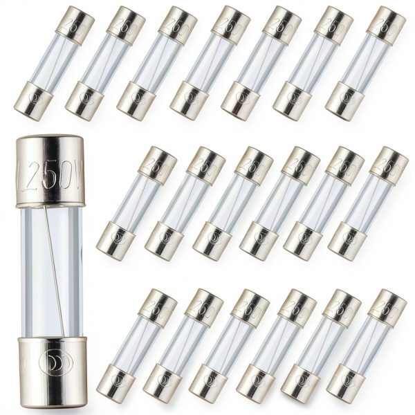 BOJACK 5x20mm 10A Fast-Blow Glass Fuse - 250V, Pack of 20-0
