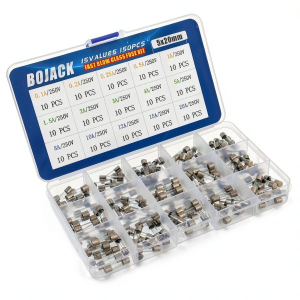 BOJACK 5x20 mm Fuse Holder Inline Screw with 16 AWG Red Wire 15 Kit-3