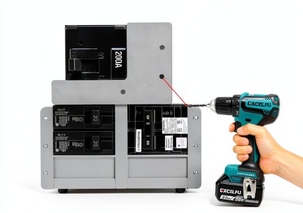 Generator Interlock Kit Compatible with Siemens or Murray 150 or 200 Amp Panels, 7/8-1 1/4" Spacing Between Main and Branch Breakers-3