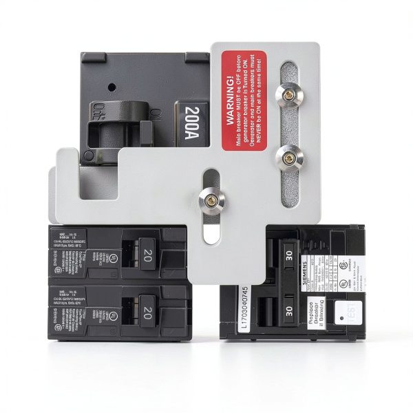 Generator Interlock Kit Compatible with Siemens or Murray 150 or 200 Amp Panels, 7/8-1 1/4" Spacing Between Main and Branch Breakers-5