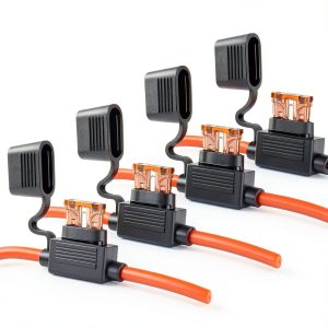 10 Gauge Fuse Holder - 10 AWG Inline Fuse Holder with 40 AMP ATC Blade Fuses (4pack)-0